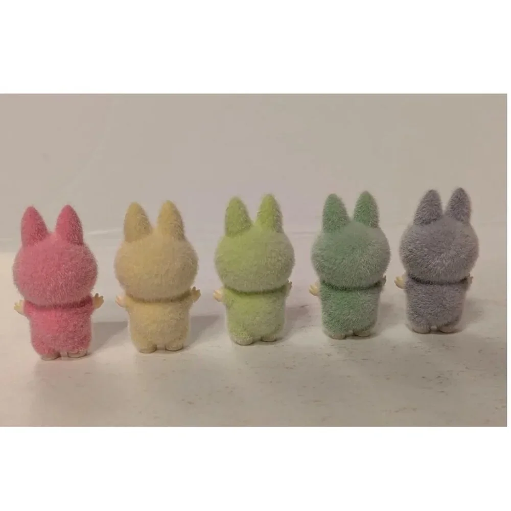 5pc Mini Bunny Figure Set Standing Style | Pastel Desk Decor Cake Topper